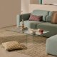 KAVE HOME Zaren gennemsigtigt hrdet glas sofabord, 120 x 60 cm