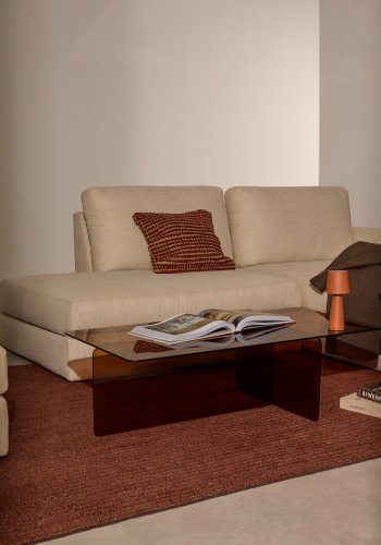 KAVE HOME Zaren brunt sofabord af hrdet glas, 120 x 60 cm