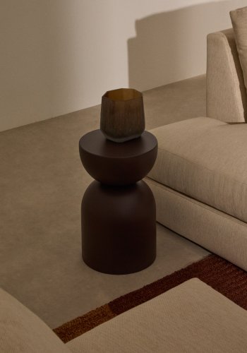 KAVE HOME Sidebord Rachell lavet af metal med lilla malet finish Ã˜30,5 cm