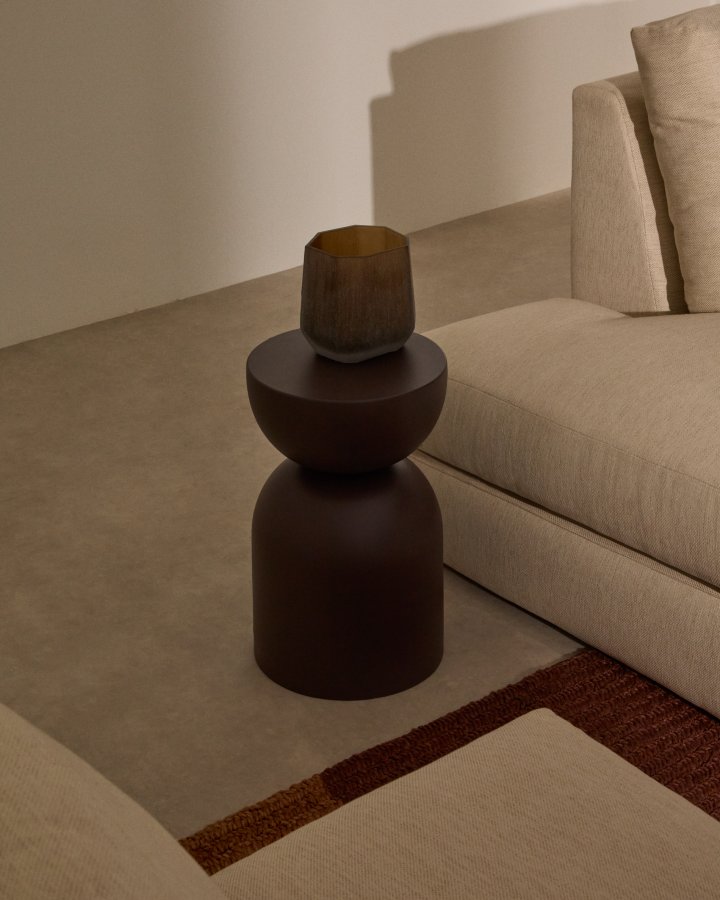 KAVE HOME Sidebord Rachell lavet af metal med lilla malet finish Ã˜30,5 cm