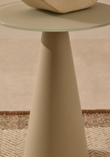 KAVE HOME Wilshire sidebord med matteret hrdet glas og stl med mat gr malet finish Ã˜3