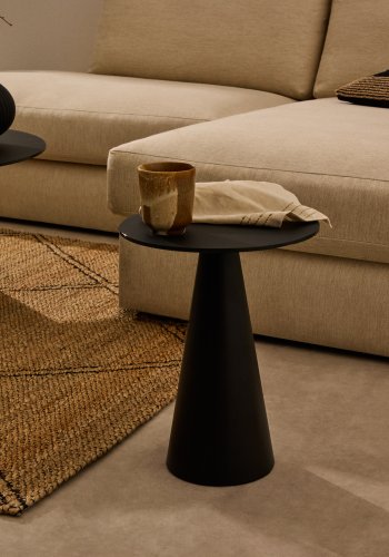 KAVE HOME Wilshire sidebord med matteret hrdet glas og stl med mat sort malet finish Ã˜