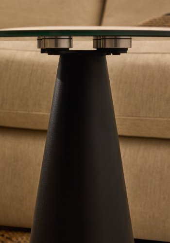 KAVE HOME Wilshire sidebord med matteret hrdet glas og stl med mat sort malet finish Ã˜