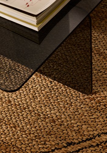 KAVE HOME Zaren grt sofabord af hrdet glas, 120 x 60 cm