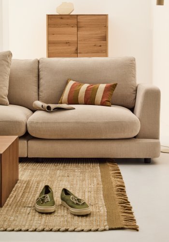 KAVE HOME Sofa Gala 4-personers i beige chenille FSC Mix Credit 300 cm