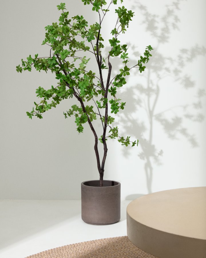 KAVE HOME Enkianthus kunstigt tr med sort potte 214 cm