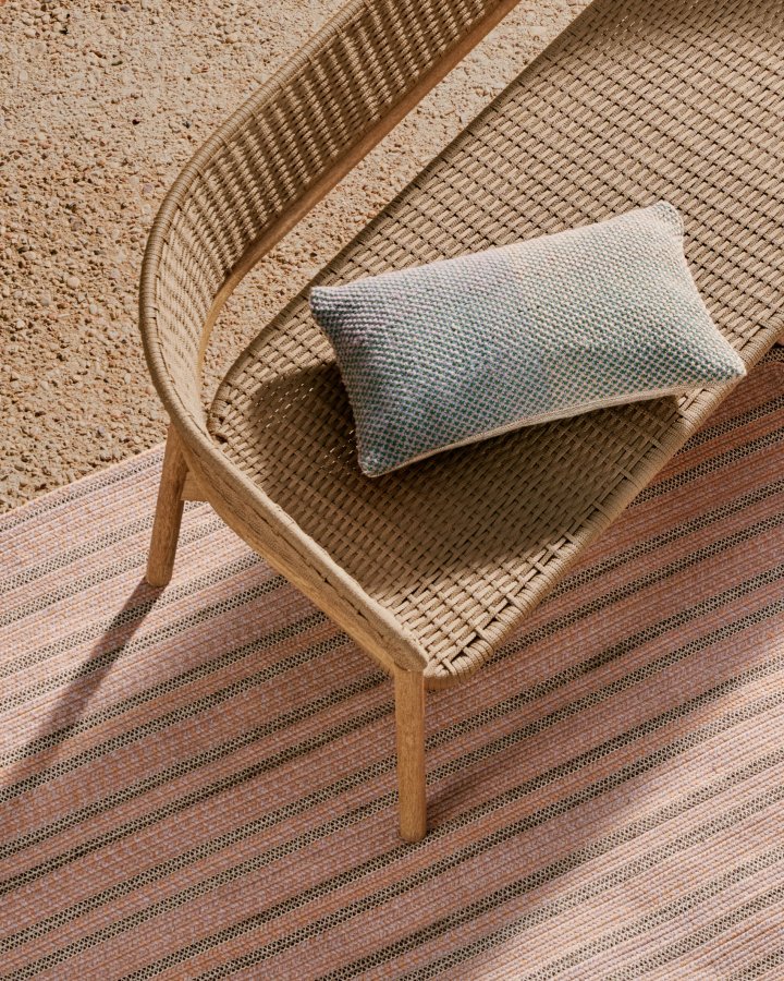 KAVE HOME Arinella 3-pers. havesofa, m. armln - natur akacietr og beige tovsnor