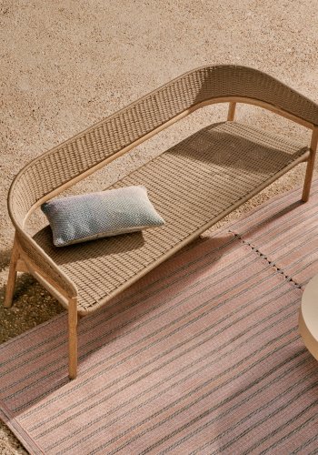 KAVE HOME Arinella 3-pers. havesofa, m. armln - natur akacietr og beige tovsnor