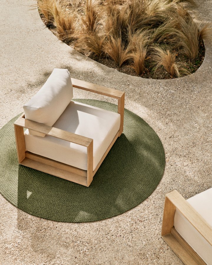 KAVE HOME Ambra udendrs lnestol, m. aftagelige hynder og armln - akacietr