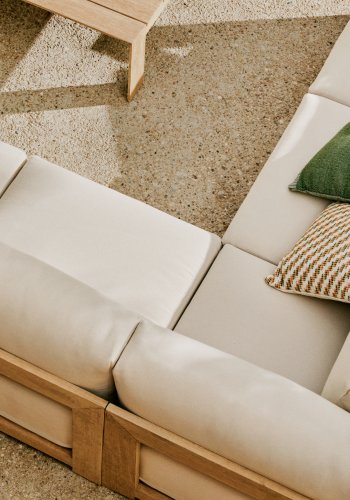 KAVE HOME Ambra 5-pers. udendrs havehjrnesofa, m. aftagelige hynder - akacietr (248cm)