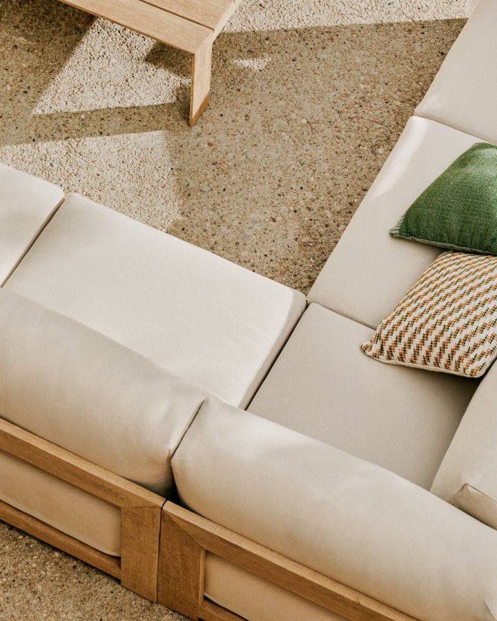 KAVE HOME Ambra 5-pers. udendrs havehjrnesofa, m. aftagelige hynder - akacietr (248cm)