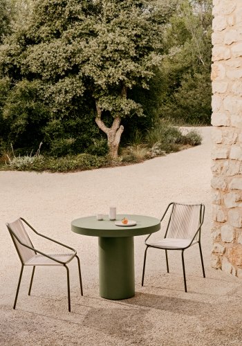 KAVE HOME Aiguablava havebord, rund - grn cement (90)