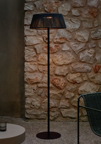 KAVE HOME Aldet udendrs solcelle gulvlampe, brbar - grn tovsnor og aluminium (46)