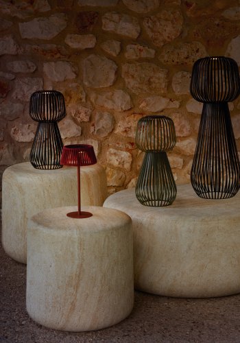 KAVE HOME Reiba solbordslampe i grn metal