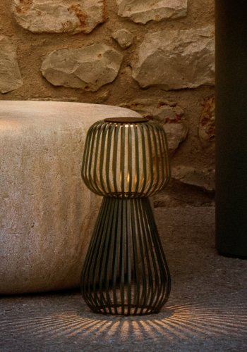 KAVE HOME Reiba solbordslampe i grn metal