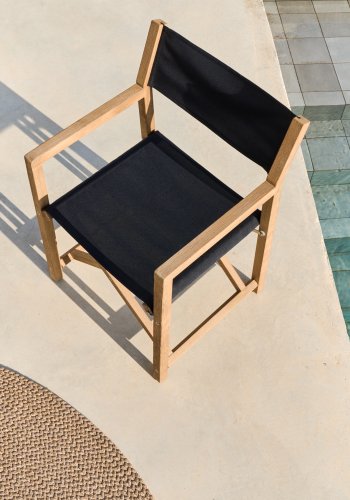 KAVE HOME Vilara sort udendrs klapstol lavet af FSC 100% massivt akacietr