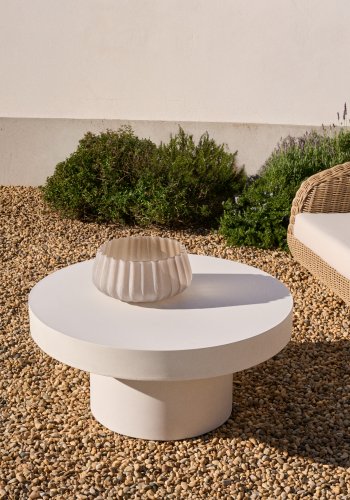 KAVE HOME Aiguablava sofabord, rund - hvid cement (66)