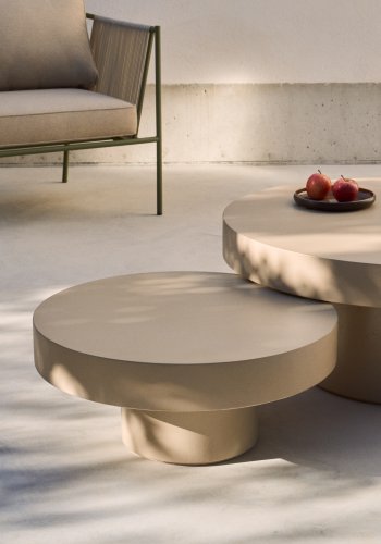 KAVE HOME Aiguablava udendrs sofabord, rund - beige cement (90)