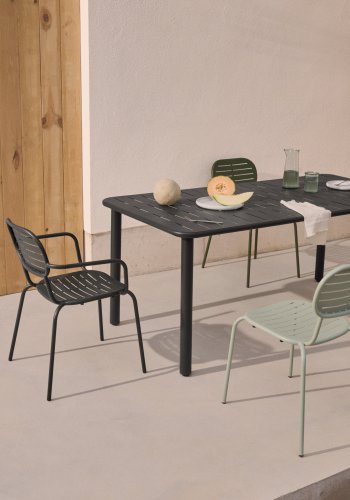 KAVE HOME Brai havebord, rektangulr - mrkegr galvaniseret stl (180x90)