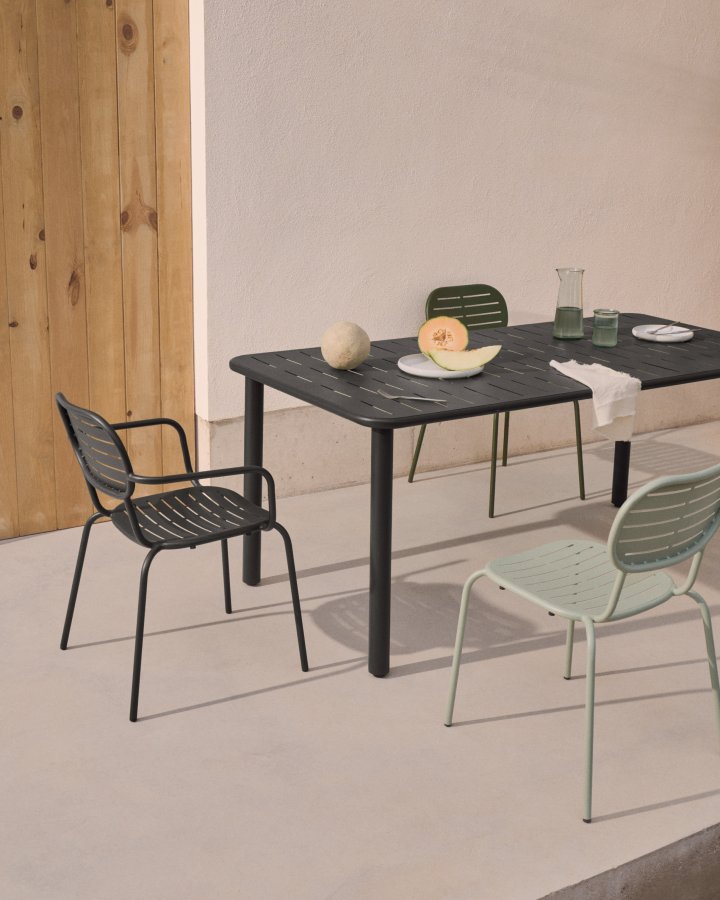 KAVE HOME Brai havebord, rektangulr - mrkegr galvaniseret stl (180x90)