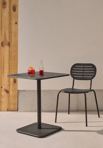 KAVE HOME Brai havebord, kvadratisk - mrkegr galvaniseret stl (70x70)