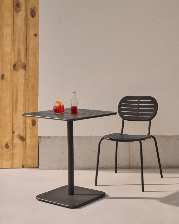 KAVE HOME Brai havebord, kvadratisk - mrkegr galvaniseret stl (70x70)