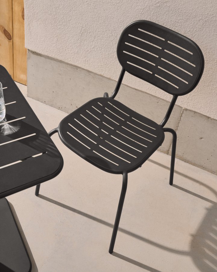 KAVE HOME Brai havestol, stabelbar - mrkegr galvaniseret stl