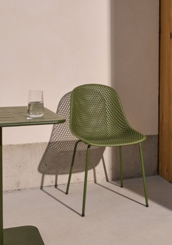 KAVE HOME Quinby udendrsstol med grnne stlben