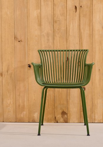 KAVE HOME Surpika udendrsstol med grnne stlben
