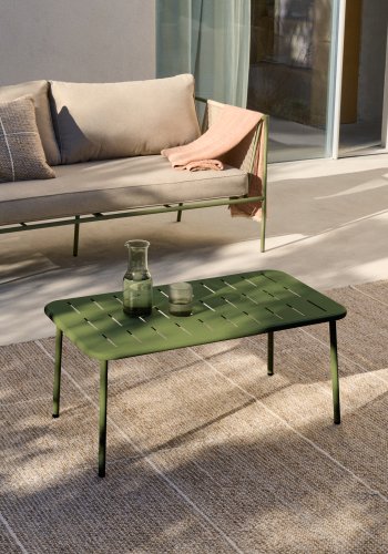 KAVE HOME Zivia udendrs sofabord i grn galvaniseret stl 90 x 50cm