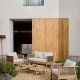 KAVE HOME Alabe udendrs loungest, m. 2-pers. sofa, 2 lnestole, 1 sofabord og hynder - akacietr