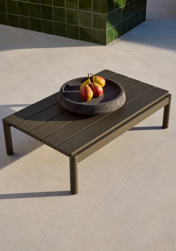 KAVE HOME Sorells udendrs sofabord, rektangulr - grn aluminium (52,4x91)