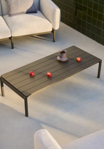 KAVE HOME Sorells udendrs sofabord, rektangulr - grn aluminium (63x144,6)