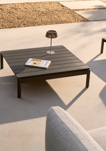 KAVE HOME Sorells udendrs sofabord, rektangulr - gr aluminium (89x91)