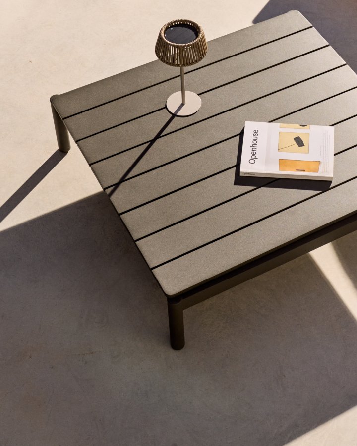 KAVE HOME Sorells udendrs sofabord, rektangulr - grn aluminium (89x91)