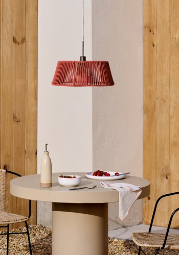 KAVE HOME Aldet udendrs loftslampeskrm - terracotta tovsnor og aluminium (46)