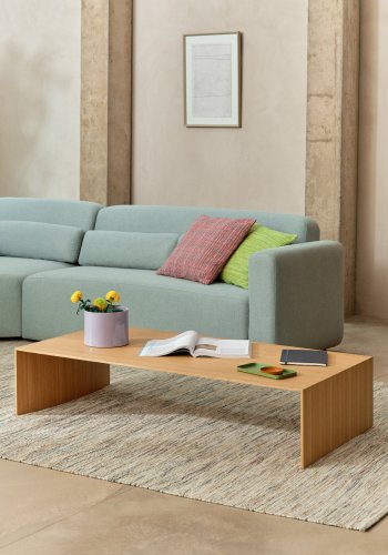 KAVE HOME Litto egefiner sofabord med naturlig farve finish, 140 x 70 cm