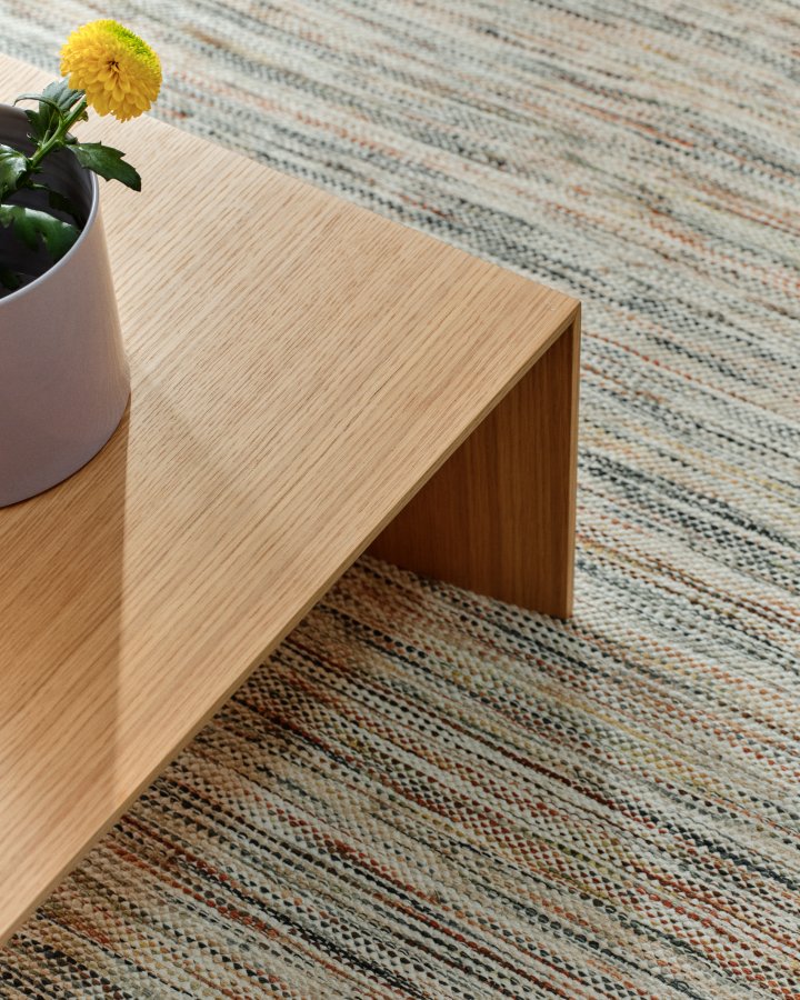 KAVE HOME Litto egefiner sofabord med naturlig farve finish, 140 x 70 cm