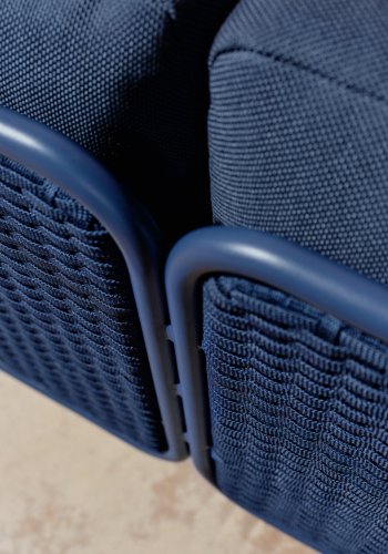 KAVE HOME Sedalis udendrs 3-personers sofa i aluminium og bl tovsnor 210cm