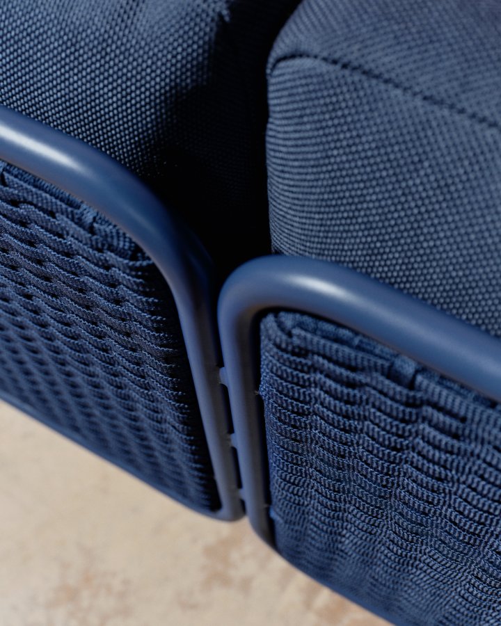 KAVE HOME Sedalis udendrs 3-personers sofa i aluminium og bl tovsnor 210cm