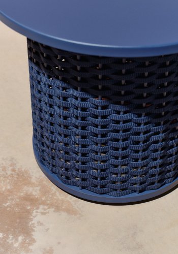 KAVE HOME Sedalis udendrs sidebord i aluminium og bl tovsnor Ã˜50cm