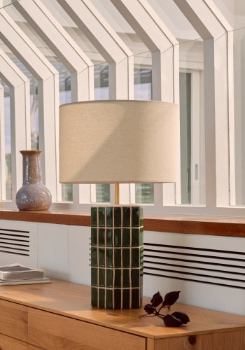 KAVE HOME Rue grn keramisk bordlampe
