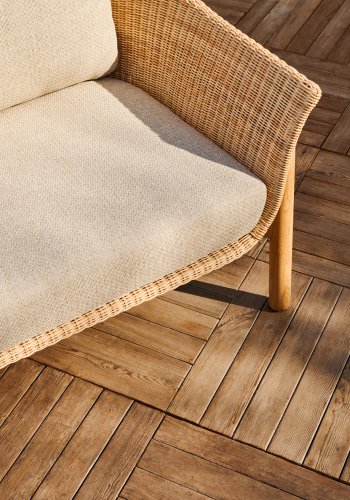 KAVE HOME Galea 2-personers sofa i FSC 100% massivt teaktr og syntetisk rattan 170,5cm