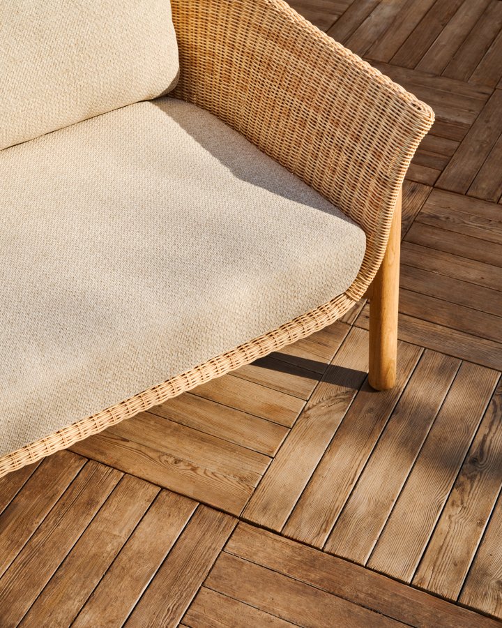 KAVE HOME Galea 2-personers sofa i FSC 100% massivt teaktr og syntetisk rattan 170,5cm