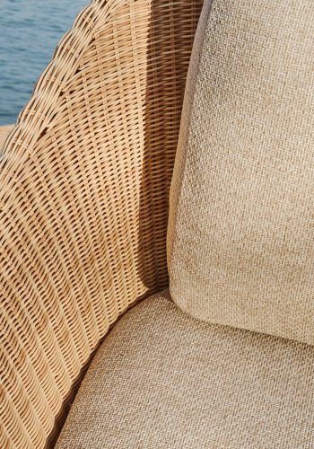 KAVE HOME Galea 3-personers sofa i FSC 100% massivt teaktr og syntetisk rattan 223cm