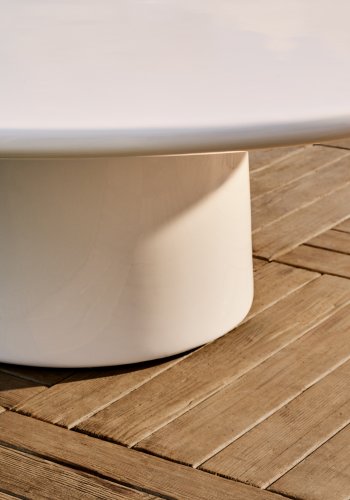 KAVE HOME Albanella sofabord, rund - blank hvid cement (110)