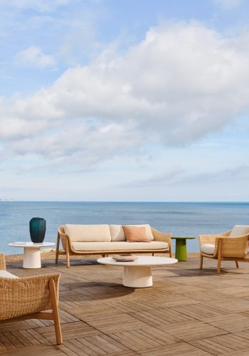 KAVE HOME Galea 3-personers sofa i FSC 100% massivt teaktr og syntetisk rattan 223cm