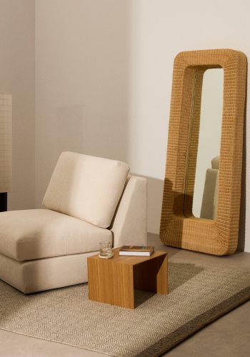 KAVE HOME Zilna rattan spejl 58 x 120 cm