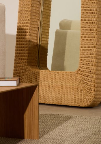 KAVE HOME Zilna rattan spejl 58 x 120 cm