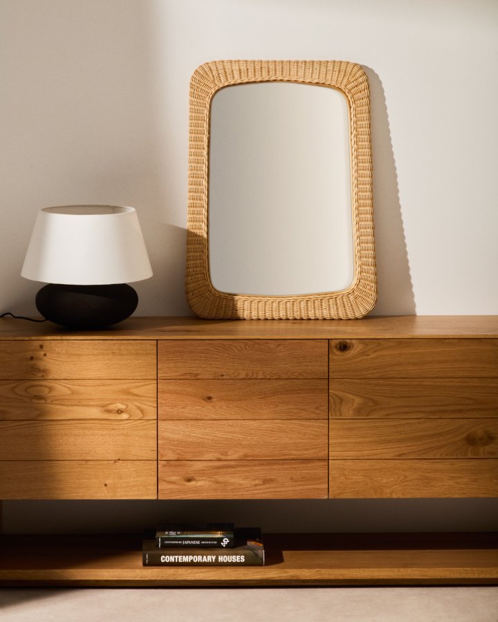 KAVE HOME Zilna rattan spejl 58 x 79cm